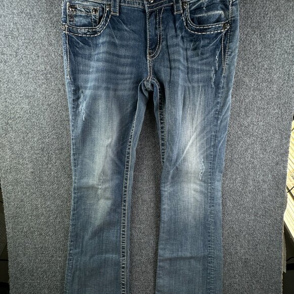 Miss Me Signature Boot Embellished Jeans Size 30x34 JP5853B2 Urban Cotton Blend - Picture 1 of 16